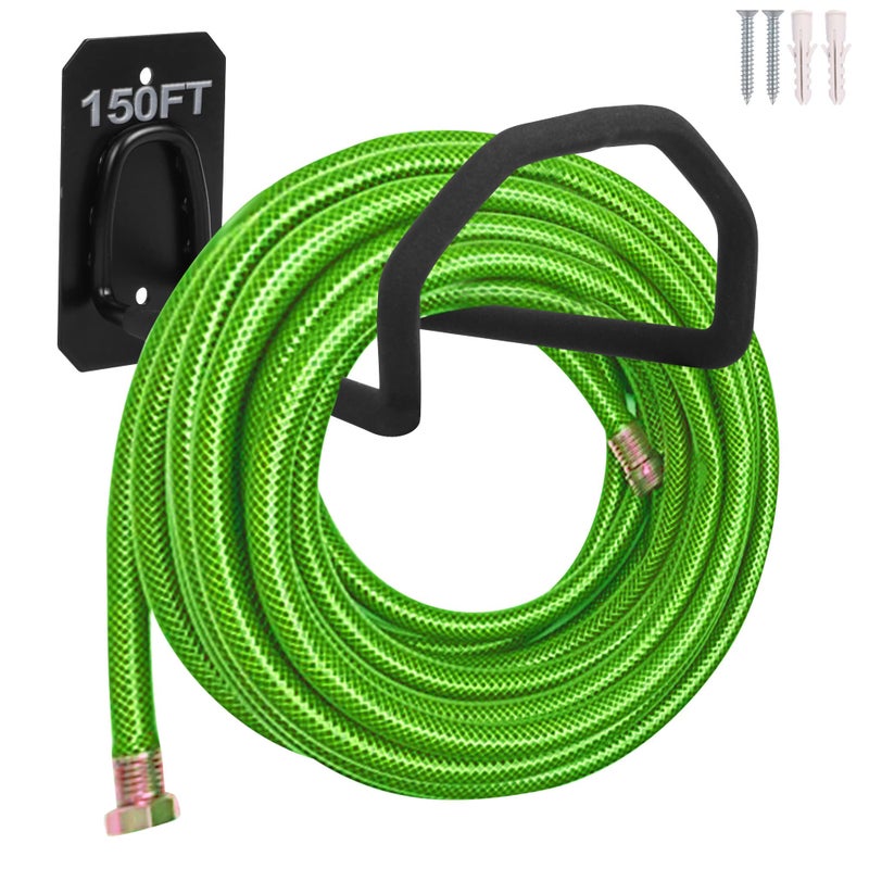 PeoMev Garden Hose Holder Wall Mount - Heavy Duty Water Hose Holders for Outside  Metal Hose Hanger Sturdy Hose Reel Hose Hooks for Garden Hose(1pc) - Image 1